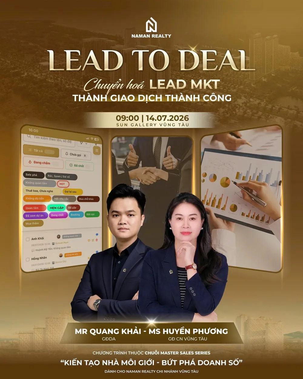 Poster chuyên đề Lead to Deal thuộc chuỗi Master Sales Series của NamAn Realty